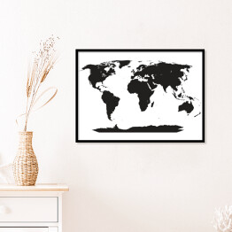 Plakat w ramie Bardzo szczegółowa mapa świata