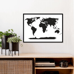 Plakat w ramie Bardzo szczegółowa mapa świata