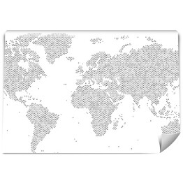 Fototapeta Mapa świata z kropek o różnych rozmiarach na jasnym tle