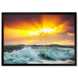 Plakat w ramie Piękny zachód słońca nad morzem