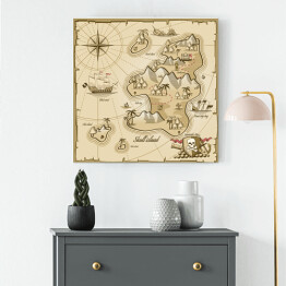 Obraz na płótnie Mapa wyspy skarbów - ilustracja