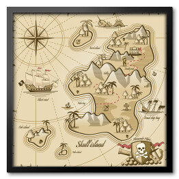 Mapa wyspy skarbów - ilustracja