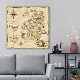 Obraz na płótnie Mapa wyspy skarbów - ilustracja
