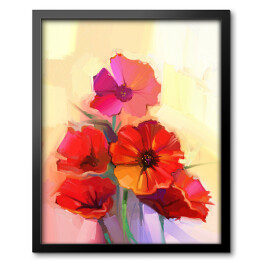 Obraz olejny - czerwone kwiaty maku