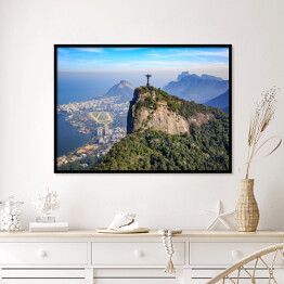 Plakat w ramie Widok z lotu ptaka Chrystusa i Rio de Janeiro 