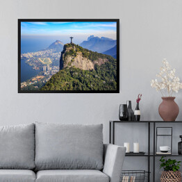 Obraz w ramie Widok z lotu ptaka Chrystusa i Rio de Janeiro 