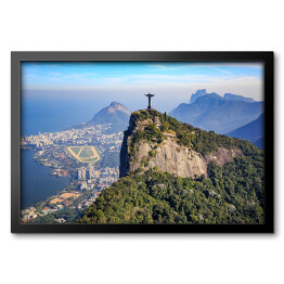 Obraz w ramie Widok z lotu ptaka Chrystusa i Rio de Janeiro 