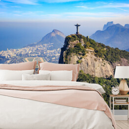 Fototapeta winylowa zmywalna Widok z lotu ptaka Chrystusa i Rio de Janeiro 