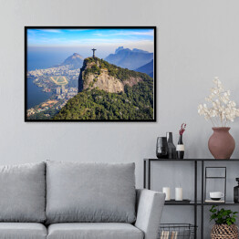 Plakat w ramie Widok z lotu ptaka Chrystusa i Rio de Janeiro 