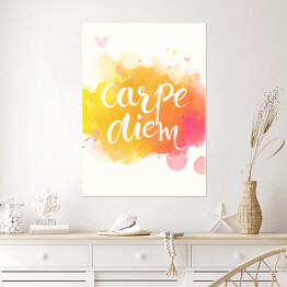 Plakat samoprzylepny "Carpe diem" - tęczowa typografia