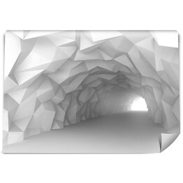 Fototapeta winylowa zmywalna Wnętrze tunelu z chaotyczną wielokątną ścianą