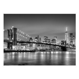 Plakat samoprzylepny Most Brooklyński w półmroku, Nowy Jork