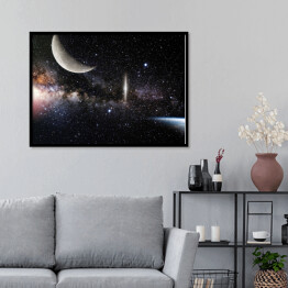 Plakat w ramie Galaktyka w ciemnych barwach