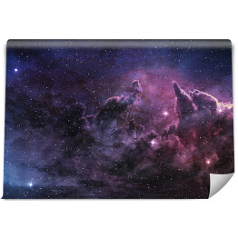 Fototapeta samoprzylepna Purpurowa mgławica i kosmiczny pył w polu gwiazdy