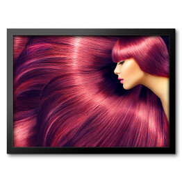 Obraz w ramie Kobieta z długimi czerwonymi włosami 