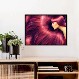 Plakat w ramie Kobieta z długimi czerwonymi włosami 