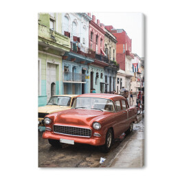 Obraz na płótnie Ulica w deszczowy dzień, Hawana, Kuba