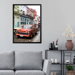 Obraz w ramie Ulica w deszczowy dzień, Hawana, Kuba