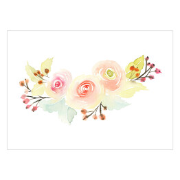 Plakat Kolorowy pastelowy bukiet kwiatów