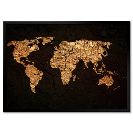 Plakat w ramie Mapa świata w stylu grunge