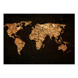 Plakat samoprzylepny Mapa świata w stylu grunge