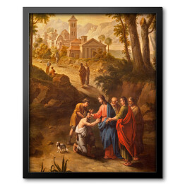 Obraz w ramie Gandawa - Chrystus uzdrawia niewidomych na drodze do Jerycha