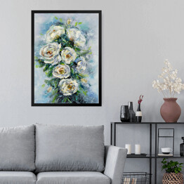 Obraz w ramie Białe róże