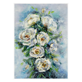 Plakat samoprzylepny Białe róże