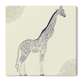 Obraz na płótnie Zdobiona żyrafa w odcieniach szarości