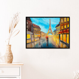 Plakat w ramie Obraz olejny - Wieża Eiffla, Francja