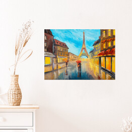 Plakat Obraz olejny - Wieża Eiffla, Francja