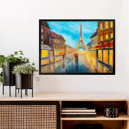 Obraz w ramie Obraz olejny - Wieża Eiffla, Francja