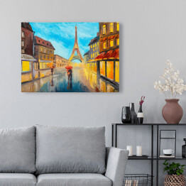 Obraz na płótnie Obraz olejny - Wieża Eiffla, Francja