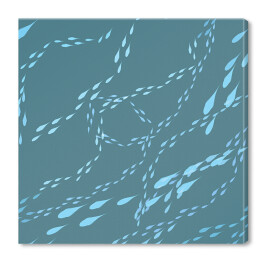 Obraz na płótnie Błękitne drobne ryby na niebieskim tle