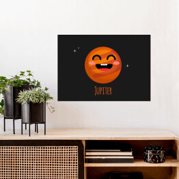 Plakat samoprzylepny Uśmiechnięta planeta Jowisz