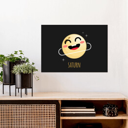 Plakat samoprzylepny Uśmiechnięty Saturn