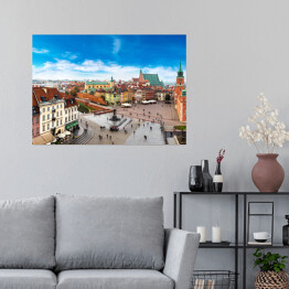 Plakat Panoramiczny widok na Centrum Warszawy