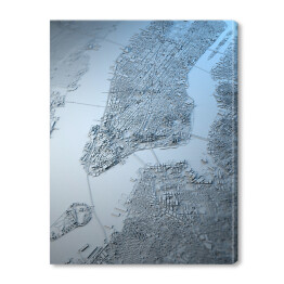Obraz na płótnie Błękitna mapa nowojorska, widok satelitarny