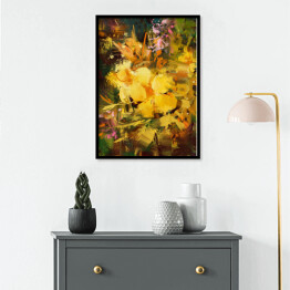 Plakat w ramie Rysunek złocistożółtych kwiatów