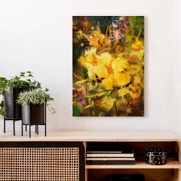 Obraz na płótnie Rysunek złocistożółtych kwiatów