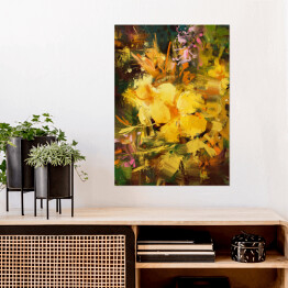 Plakat Rysunek złocistożółtych kwiatów