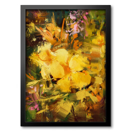Obraz w ramie Rysunek złocistożółtych kwiatów