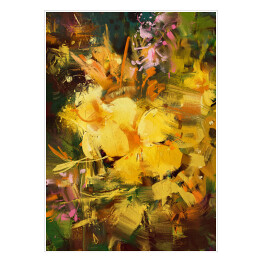 Plakat samoprzylepny Rysunek złocistożółtych kwiatów