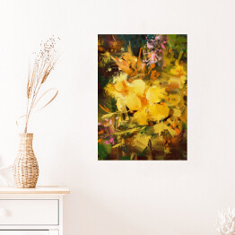 Plakat samoprzylepny Rysunek złocistożółtych kwiatów