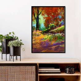 Plakat w ramie Jesienny kolorowy las