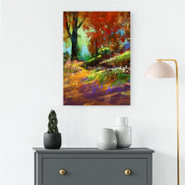Obraz na płótnie Jesienny kolorowy las