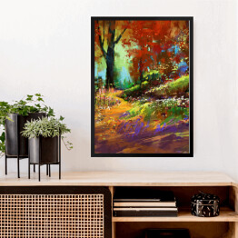Obraz w ramie Jesienny kolorowy las
