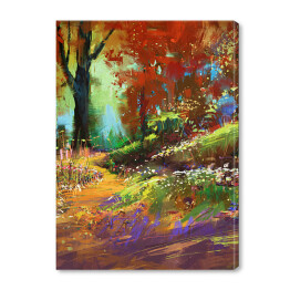 Obraz na płótnie Jesienny kolorowy las