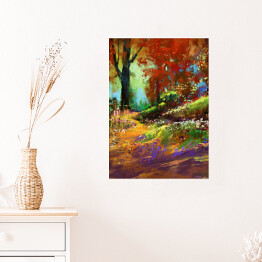 Plakat samoprzylepny Jesienny kolorowy las