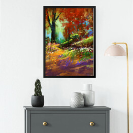 Obraz w ramie Jesienny kolorowy las